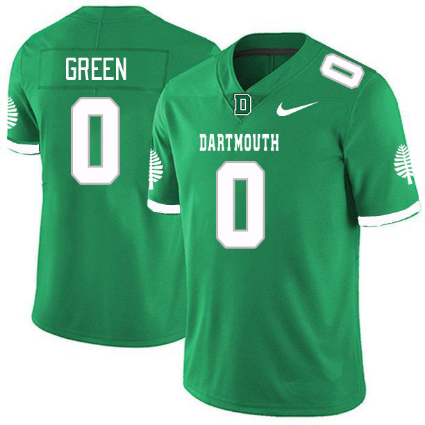 Men-Youth #0 Josiah Green Dartmouth Big Green 2023 College Football Jerseys Stitched Sale-Green